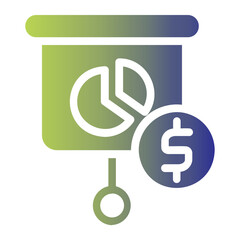 Workaholic Icon With Dollar And Presentation Board