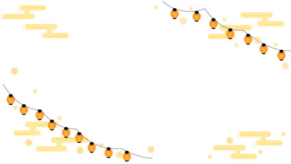 祭り提灯と金雲のフレーム背景（アイソメトリック） © ribitts