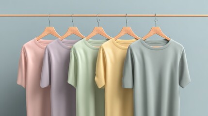 Generative AI, Realistic pastel T-Shirt mock up blank, copyspace for presentation advertising, muted colors. Blank business concept. High quality