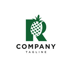 Letter R Peneapple Logo Icon Vector