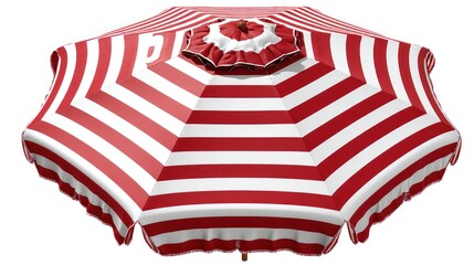 Striped Red and White Patio Umbrella