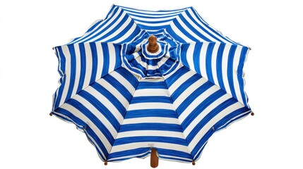 Striped Beach Umbrella: Summer Shade in Blue and White