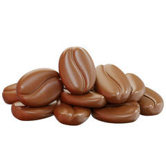 3D Coffee Beans Pile Illustration