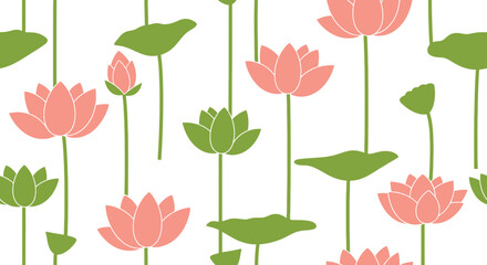 Obraz premium Elegant lotus floral pattern, perfect for textile, fabric and wallpaper designs