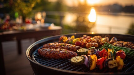 Lakeside BBQ Dinner at Sunset