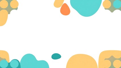 Border pattern of abstract shapes, inside area left blank, flat modern design