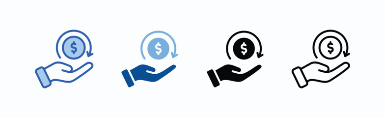 Payroll Icon Sheet Multiple Style Collection Isolated Vector