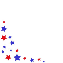 Patriotic Stars Border Design – Red and Blue Vector Frame for USA Holidays, Memorial Day, Independence Day, and Labor Day