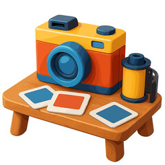Retro Camera on Table