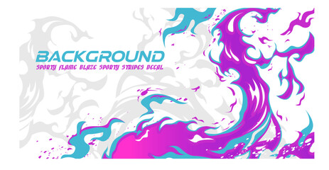 esport gaming banner sporty abstract white purple blue flame fire liquid lava pattern background halftone marble texture vector illustration purple stripes decal blaze livery wrap	