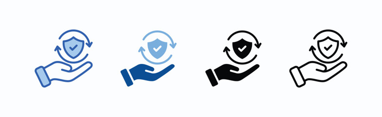 Insurance Icon Sheet Multiple Style Collection Isolated Vector