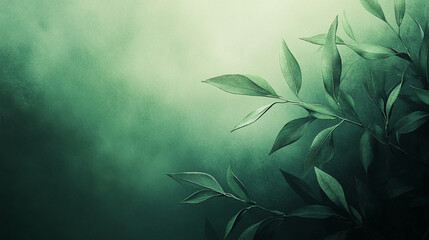 Green leaves on branches nature background design art