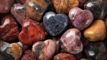 Collection of Polished Heart-Shaped Stones