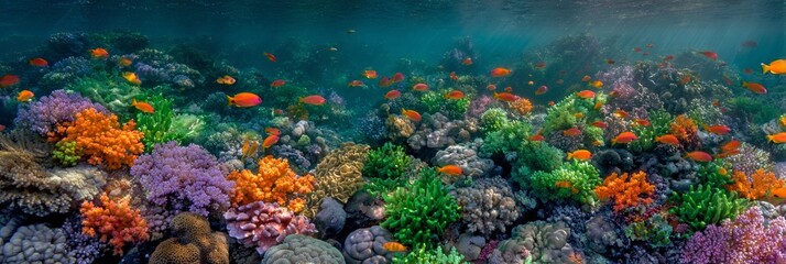 Obraz premium VISÃO SUBAQUÁTICA DE UM RECIFE DE CORAL VIBRANTE