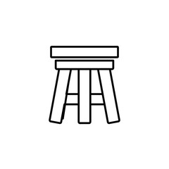 Stool icon Isolated flat vector linear illustration for web and app on white background..eps