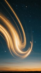 Obraz premium Dynamic Light Trails Against a Starry Night Sky