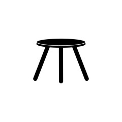 Stool icon Isolated flat, vector black illustration for web and app..eps