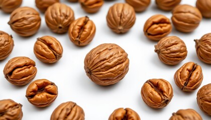 Isolated Walnut on White Background Food Studio Setting Close-Up Nutricious Concept