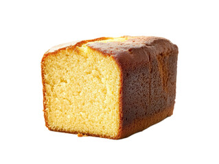 Golden brown brioche bread loaf with a rich buttery crust isolated on white background