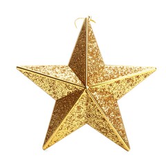 Fototapeta premium Glittery gold five-pointed star ornament