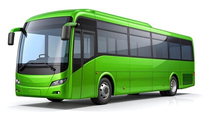 Modern green bus