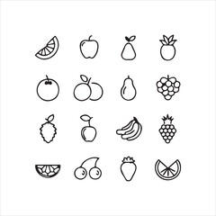 Minimalist Fruit Icon Set