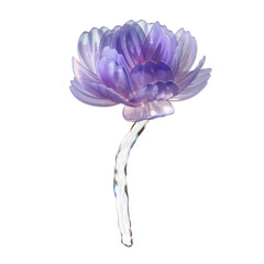 3D Iridescent Glass Flower Illustration
