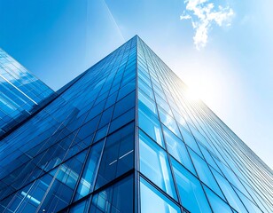 Obraz premium 유리 외벽 초고층 오피스 빌딩 Glass Facade Skyscraper Office Tower