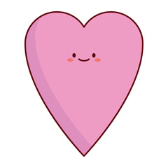 Pink Heart Flat Vector Illustration