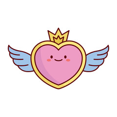 Winged Romantic Heart Vector Icon