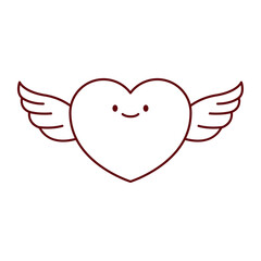 Winged Romantic Heart Vector Icon