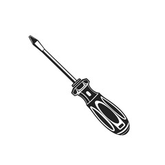 Obraz premium Screwdriver Tool Black Silhouette Minimal Vector Illustration
