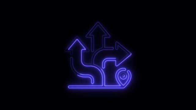 A neon-style icon representing data flexibility or scalability, often associated with concepts like cloud computing or adaptable IT solutions. 