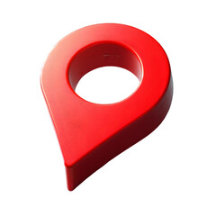 Red 3d location pin marker isolated on white background