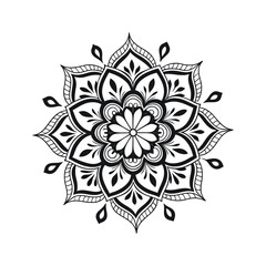 Fototapeta premium Elegant Mandala Wheel Ornament Vector Design with Floral Geometry Pattern.