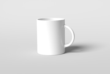Fototapeta premium Blank mug mockup isolated on white 3D rendering 