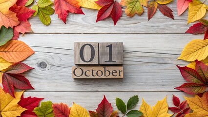 Autumn leaves calendar first fall day fall foliage