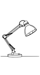 Obraz premium Monochrome vector of a desk lamp with clean outline style