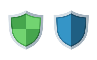 Green and Blue Shield Icon Illustration