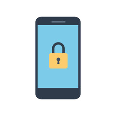 Illustration Design of a Cell Phone with a Padlock in the Middle