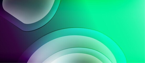 Fototapeta premium Abstract gradients blend purple, teal, white. Smooth layers create flowing, modern visual effect. Minimalist design, vibrant colors.