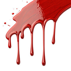 Vibrant red liquid dripping with glossy texture, perfect for dramatic or cosmetic applications