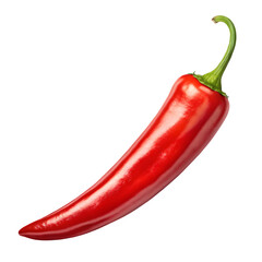 Single vibrant red chili pepper isolated on black background