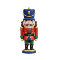 Fototapeta premium Festive Christmas Nutcracker Soldier On A Transparent Background Perfect For Holiday Decor