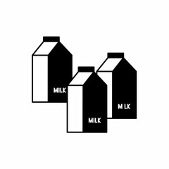 Milk box symbol. Flat linear design. Milk icon. Isolated vector element.