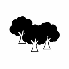 Tree symbol. Flat linear design. Tree icon. Isolated vector element.