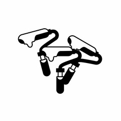 Painting brush symbol. Flat linear design. Painting brush icon. Isolated vector element.