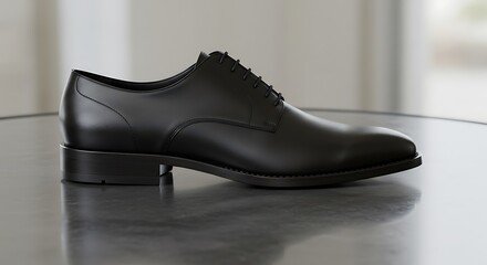 Sepatu kulit hitam yang stylish menyampaikan kecanggihan dan keanggunan, cocok untuk acara bisnis atau formal.