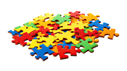 colorful puzzles on white background