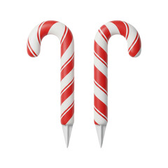 Obraz premium Two Candy Canes With Red Stripes Isolated on a Transparent Background